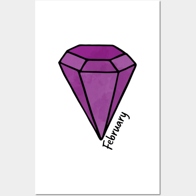 February Amethyst Birthstone Wall Art by murialbezanson